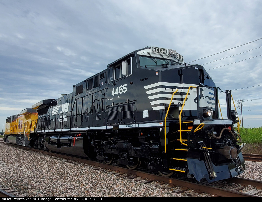 NS 4465 and UP 7163 waiting to be Test Run on The Wabtec Test Track.